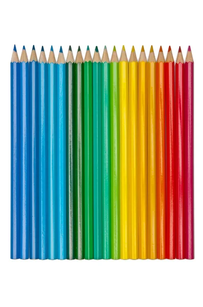 Set kleurpotloden geïsoleerd — Stockfoto
