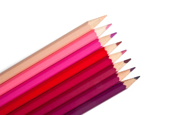Σύνολο χρωματιστά μολύβια, μωβ - ροζ παλέτα — Φωτογραφία Αρχείου