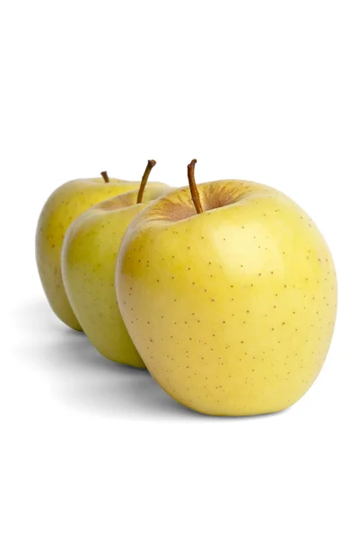 Três maçãs douradas — Fotografia de Stock