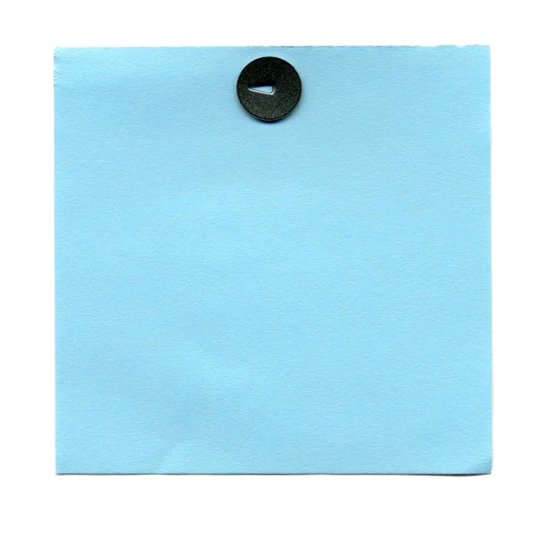 Blue sticker pinned pushpin — Stock Photo, Image