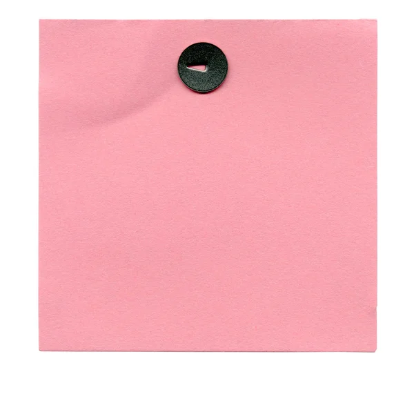 Ligeiramente enrugado adesivo rosa pinned pushpin Fotos De Bancos De Imagens