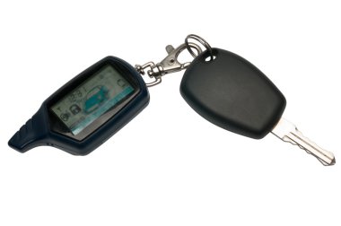 Car key with a alarm keyfob clipart