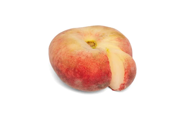 Персик с нарезанным ломтиком — стоковое фото