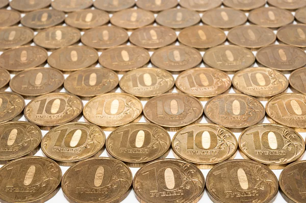 Υπόβαθρο του νομίσματος δέκα Ρούβλι Ρωσίας — Φωτογραφία Αρχείου