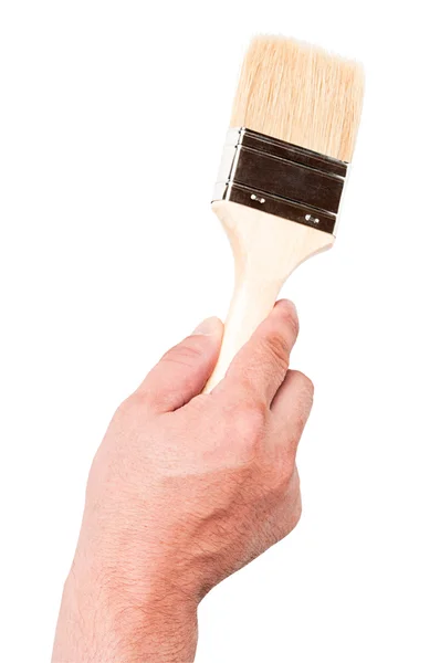 Elimde boya fırçası — Stok fotoğraf