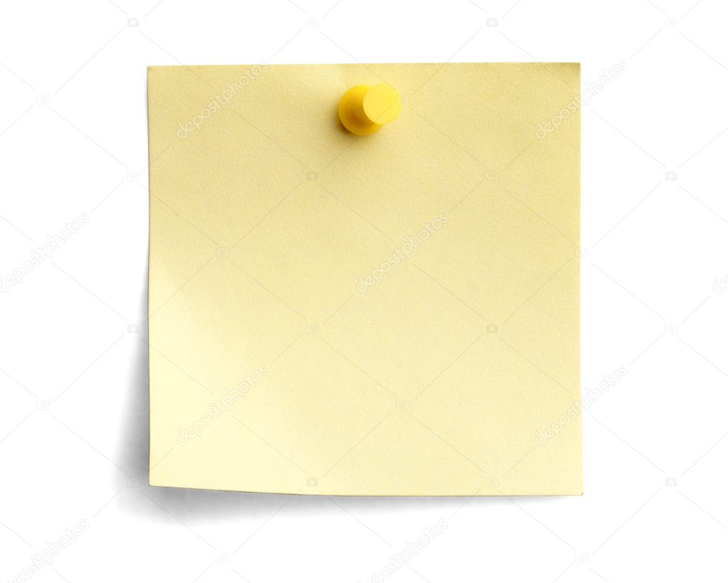 Yellow note with yellow pin