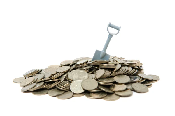 stock image Coins and shovel