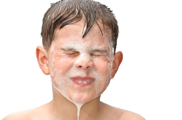 Un chico nada en la bañera —  Fotos de Stock