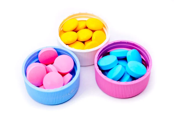 Färgade tabletter — Stockfoto