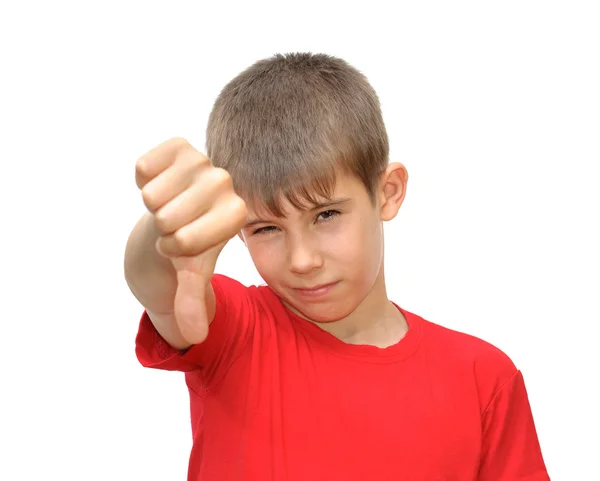 De jongen toont emotie gebaren — Stockfoto