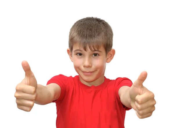 Chlapec ukazuje emoce gesta — Stock fotografie