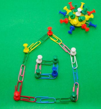 Colored paper clips and pins clipart