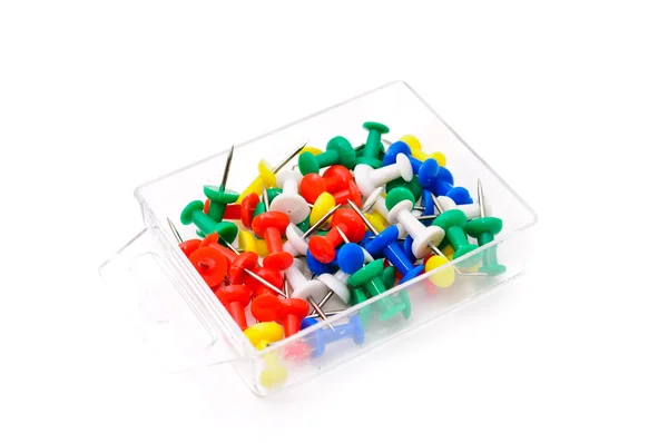 Colored plastic pins — Stock fotografie