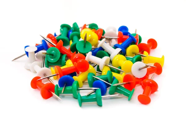 Colored plastic pins — Stockfoto