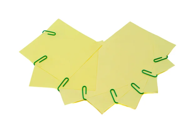 Kleur stickers en paperclips — Stockfoto
