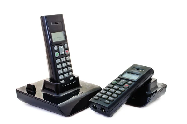 Czarny telefony bezprzewodowe — Zdjęcie stockowe