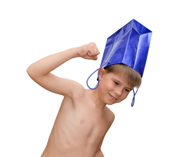 Chlapec s pytlem na nákupy — Stock fotografie