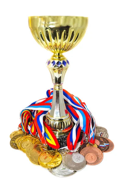 Sports medals and trophy — Stock Photo, Image