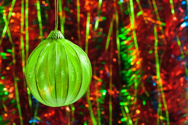 Christmas decorations and tinsel in different colors — Stock Photo, Image