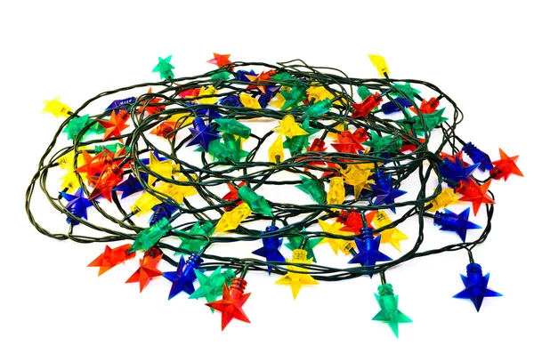 Guirlanda de luzes coloridas para árvores de Natal — Fotografia de Stock