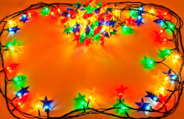 Garland of colored lights for Christmas trees clipart