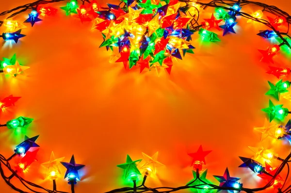 Ghirlanda di luci colorate per alberi di Natale — Foto Stock