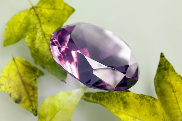 Sapphire and leaves — Stock Photo, Image
