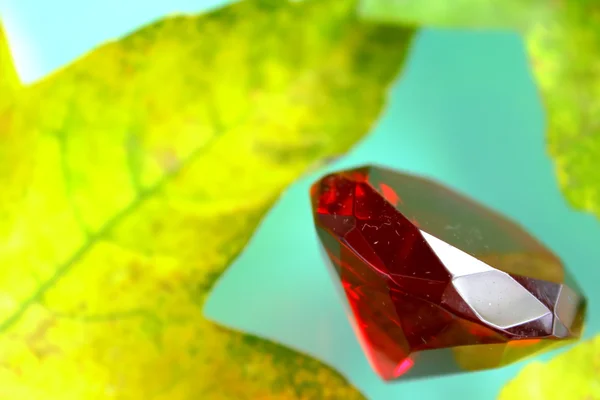 Ruby and leaves — Stock Photo, Image