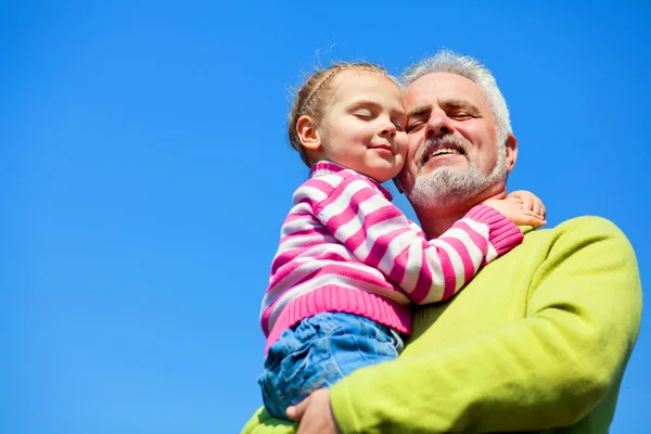 Grandfather and grandaugther — Stock Photo, Image