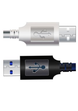 USB cable. Vector illustration. clipart