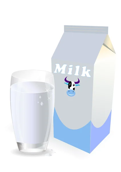 Glass with milk. Vector illustration. — Stock Vector