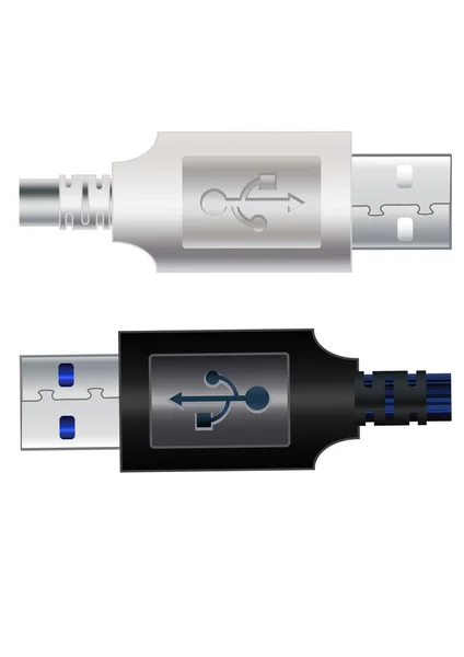 USB-kabel. vectorillustratie. — Stockvector