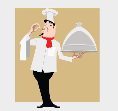 Cook with dish clipart