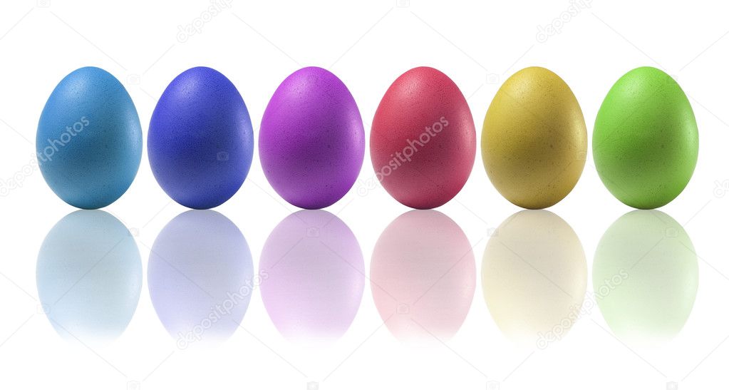 Six colored eggs — Stock Photo © Tahoo #5442377