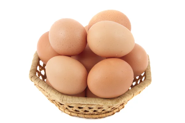 stock image Boiled eggs in a wattled basket