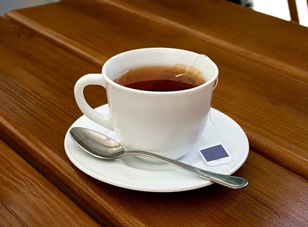 çay, bardak, kaşık, ahşap, Masa