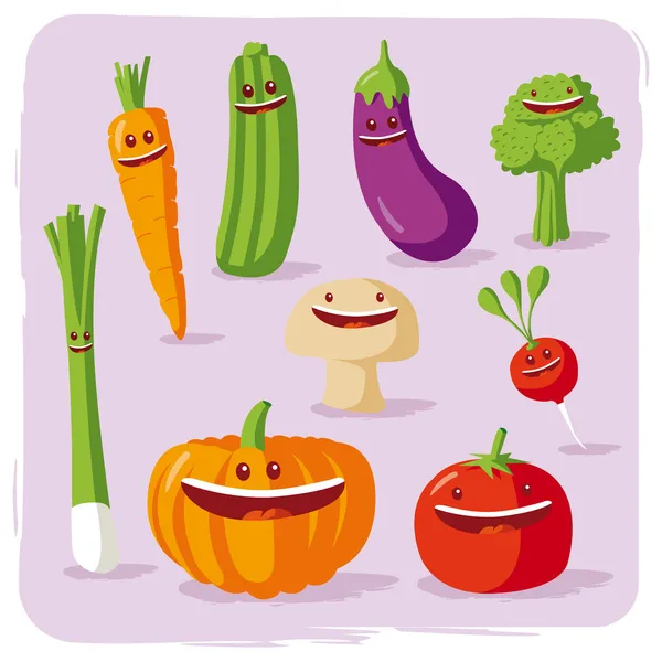 有趣的蔬菜 — 图库矢量图片