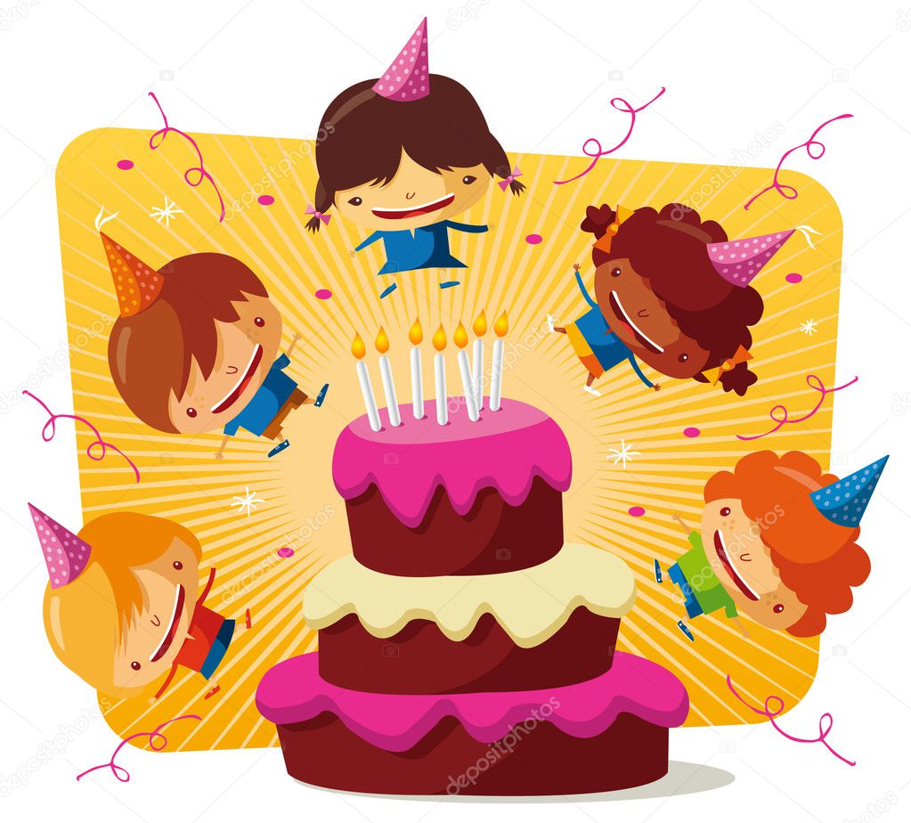 Birthday party - big cake