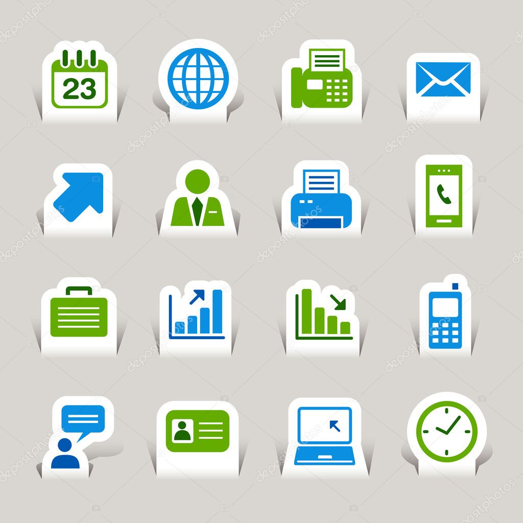 Paper Cut - Office and Business icons