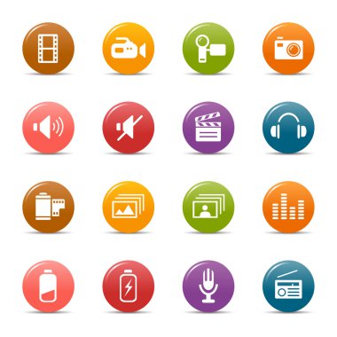 Colored dots - Media Icons clipart