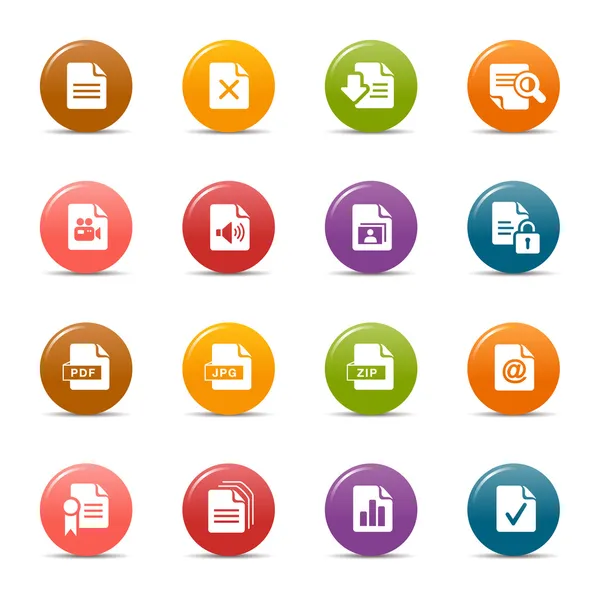 Pontos coloridos - Ícones de formato de arquivo — Vetor de Stock