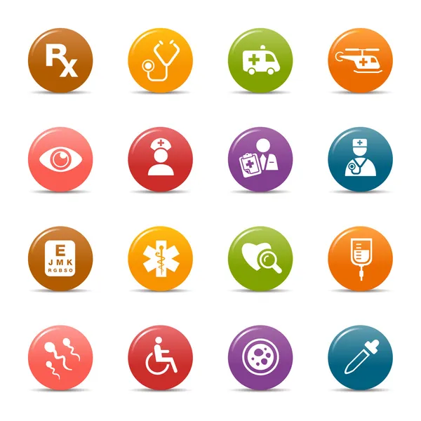 Colored dots - medical icons — Stock Vector