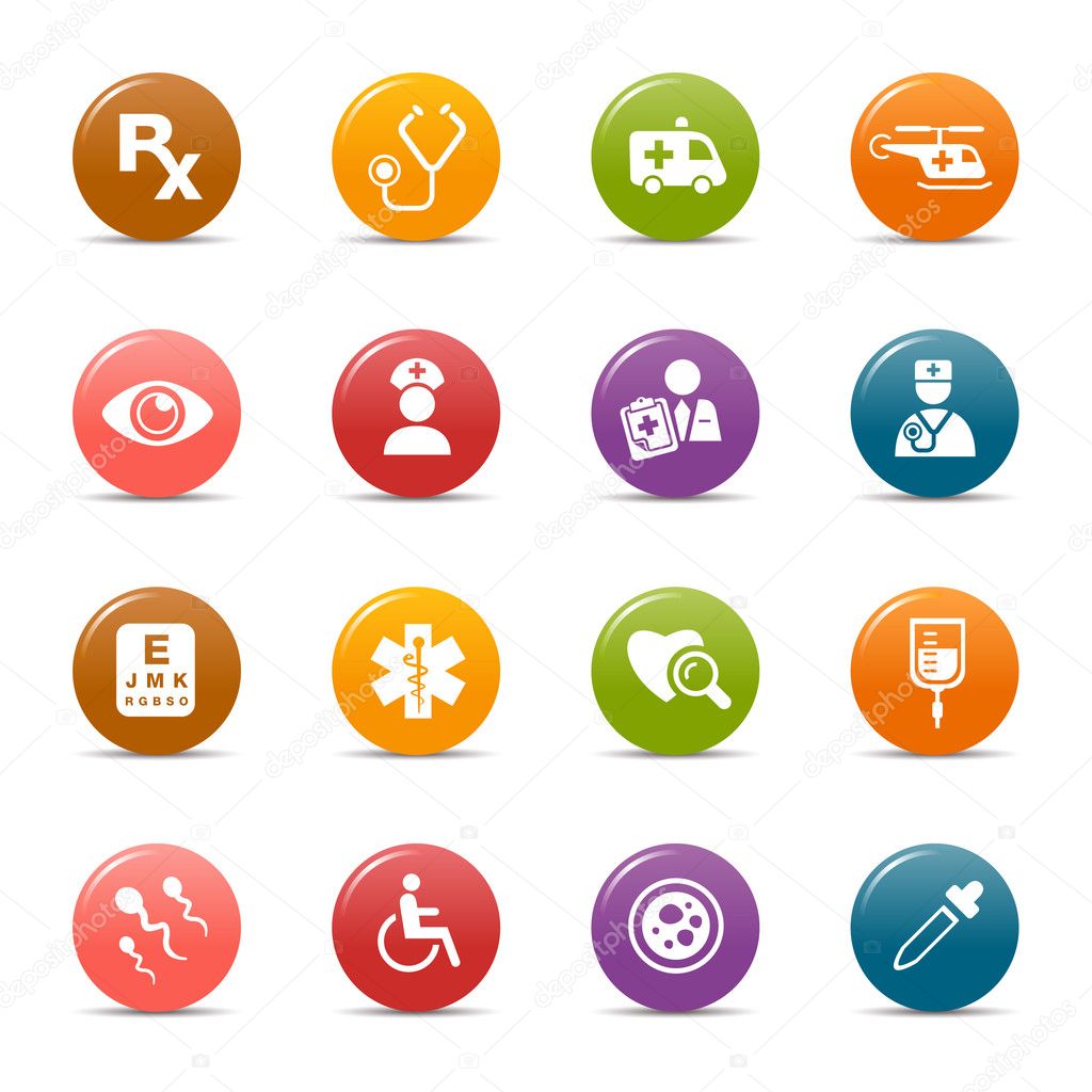 Colored dots - medical icons