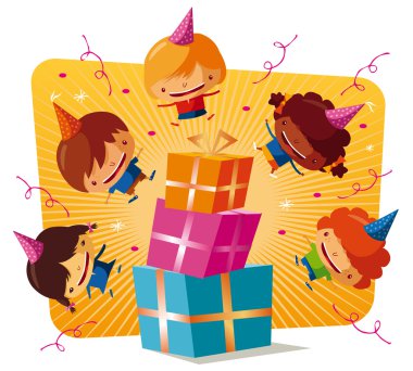 Birthday party - gift clipart