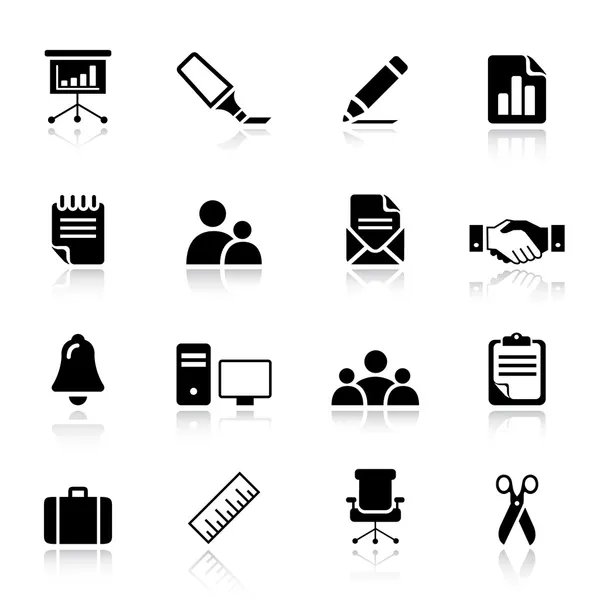 Básico - Iconos de oficina y negocios — Vector de stock