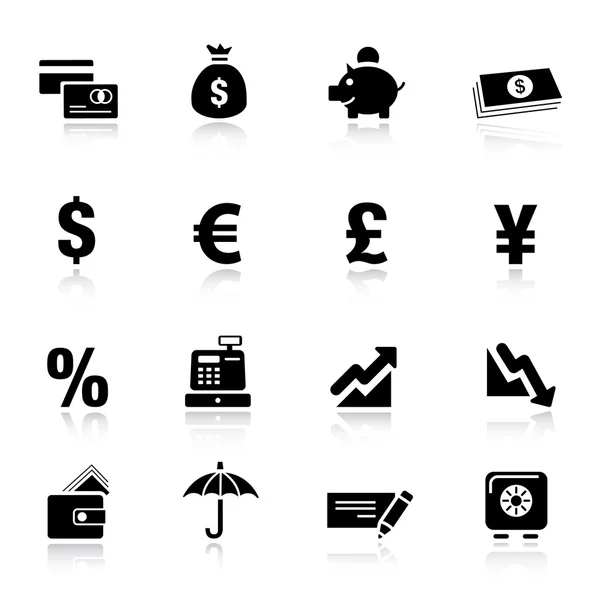 Básico - Iconos financieros — Archivo Imágenes Vectoriales