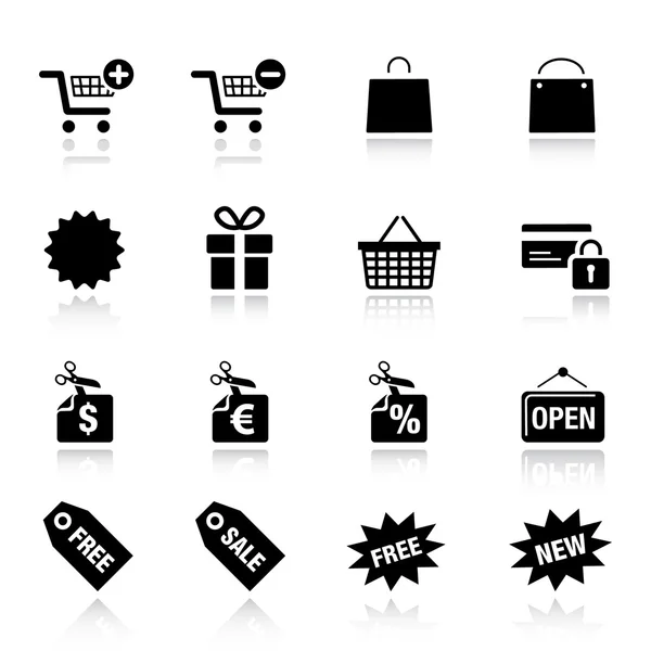 Basic - Iconos de compras — Vector de stock