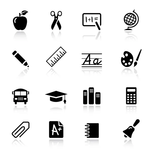 Basic - Iconos escolares — Archivo Imágenes Vectoriales