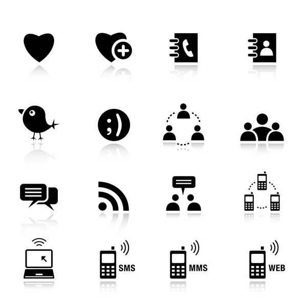 Basic - Iconos de redes sociales — Archivo Imágenes Vectoriales