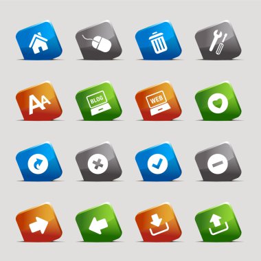 Cut Squares - classic web icons clipart